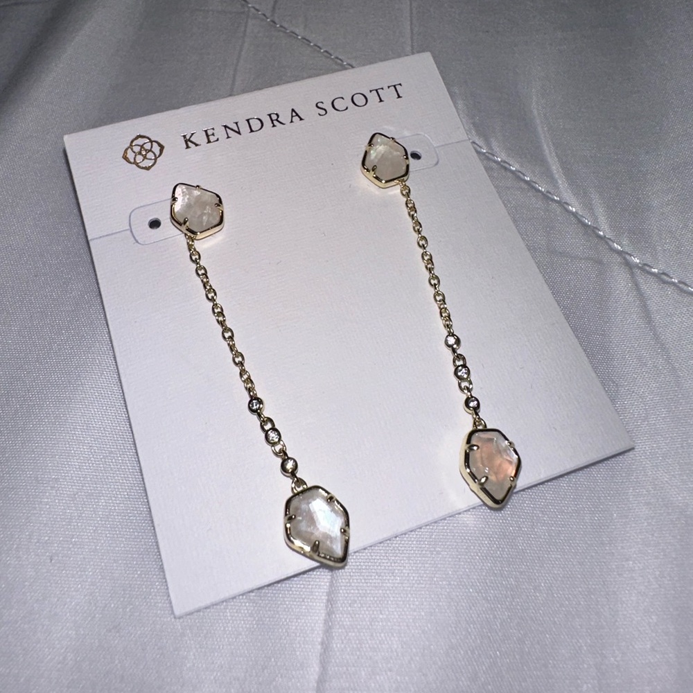 White Stone Drop Kendra Scott Earrings